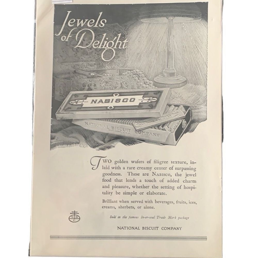 Vintage 1920 Nabisco National Biscuit Co Jewels of Delight Ad Advertisement